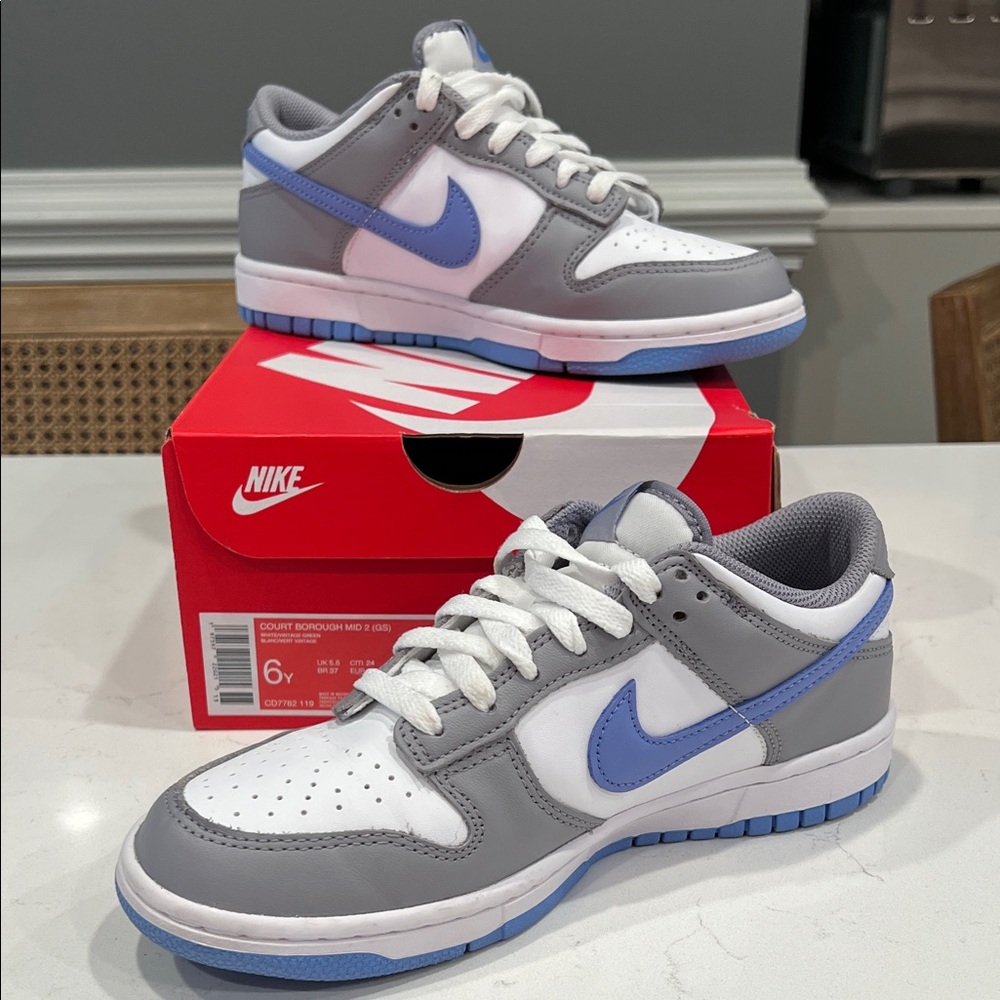 Nike Court Borough Mid 2 Sneakers in Gray and Lavender (worn one time)